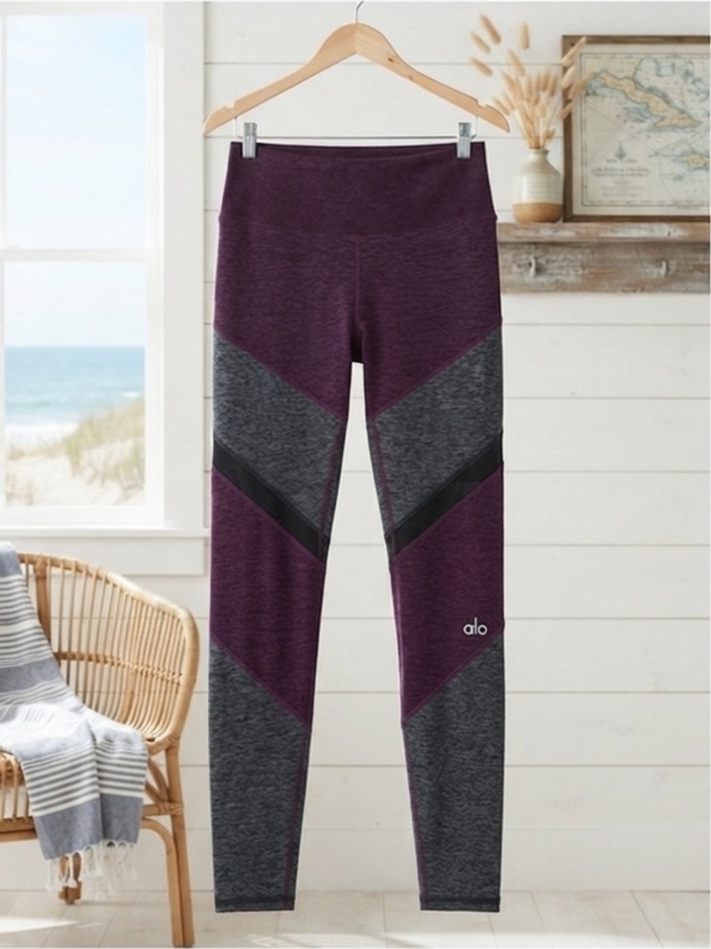 ALO YOGA ALOSOFT SHEILA 7/8 COLORBLOCK SMALL LEGGINGS